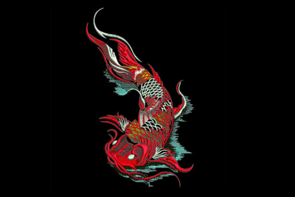 Koi Embroidery Design Review for Small Business Merch