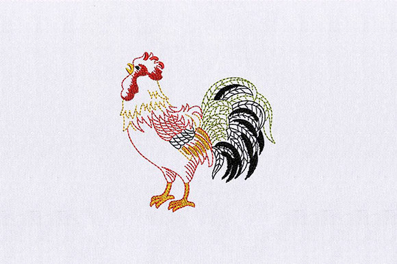 Rooster Male: A Bold Holiday Embroidery Choice