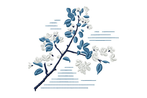 Stylized Apple Tree Branch Review for Apparel